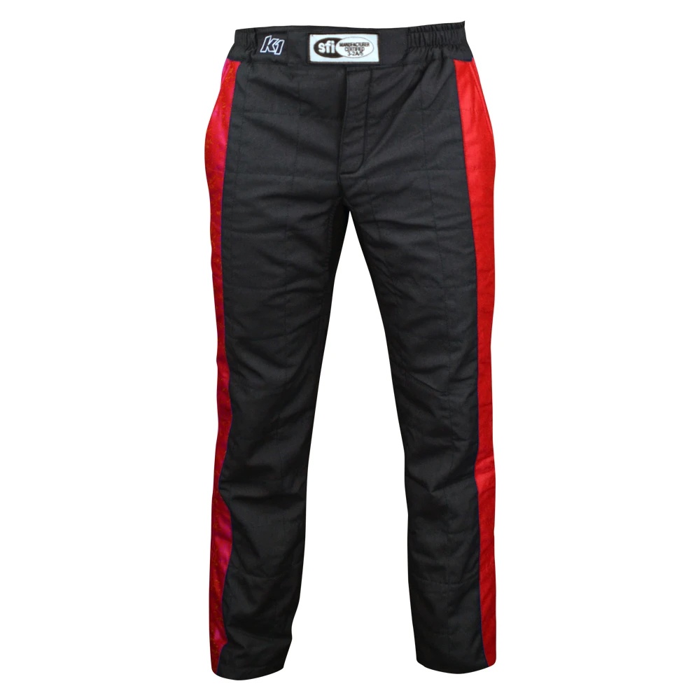 K1 Sportsman Pants - 2-Piece, SFI-5 (Black and Red) - KND Safety